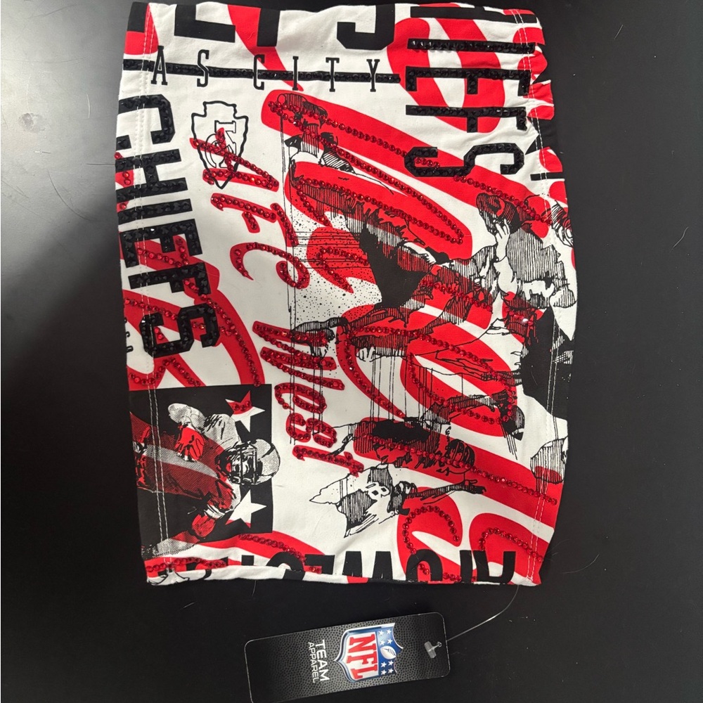 NFL Red and Black Crop Top Chiefs